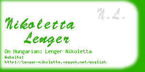 nikoletta lenger business card